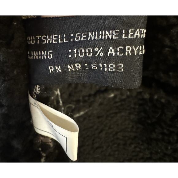 Vintage Donna Pelle The Leather Sherpa Lined Suede Hooded Jacket Womens Large - Picture 5 of 5